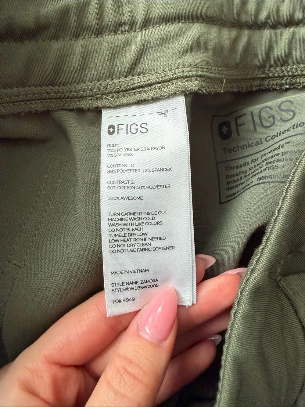 Figs Women's Dark Green Jogger Scrub Pants - Picture 5 of 5